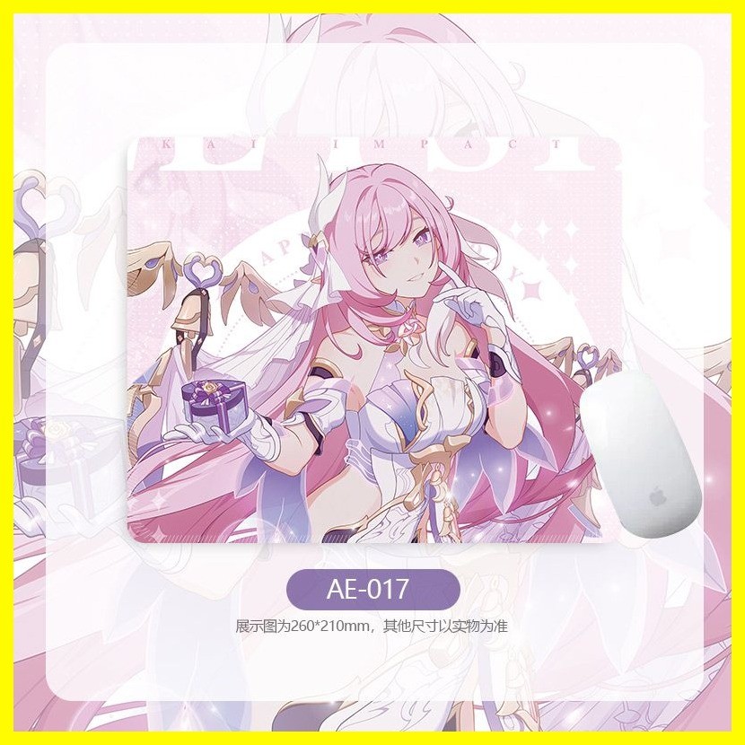 [Zoci] Miếng lót chuột Honkai Impact 3 Tấm lót chuột Elysia cỡ vừa thu gọn 3 Miếng đệm bàn ngoại vi trò chơi hai chiều Làm dày đường may