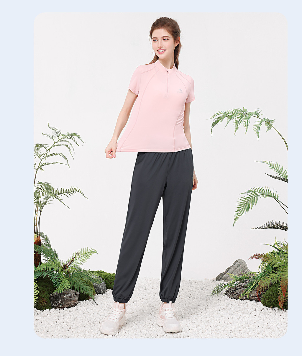 Mô tả Camel CROWN Yoga Phù Hợp Với Nữ Chống Nắng Slim Fit Nhanh Khô Thoáng Khí Thể Thao Hai Mảnh Phù Hợp Với - 7