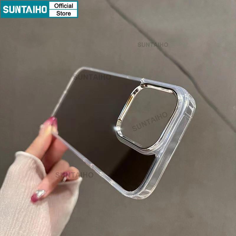 Mô tả Suntaiho ốp lưng iphone Có Gương đẹp Trang Điểm Ốp Điện Thoại Silicon Mềm Trong Suốt Softcase Cao Cấp Chống Sốc Thời trang Cho Case iPhone 16 15 14 13 12 11 Pro Max - 9