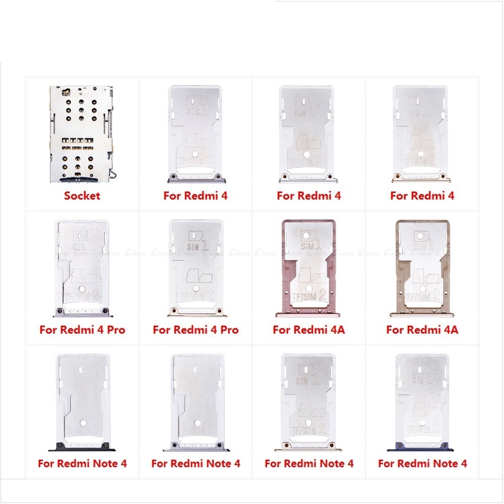 Sim Khay Ổ Cắm Khe Cắm Đầu Đọc Adapter Cho XiaoMi Redmi 4A 4 Pro Note 4 ...