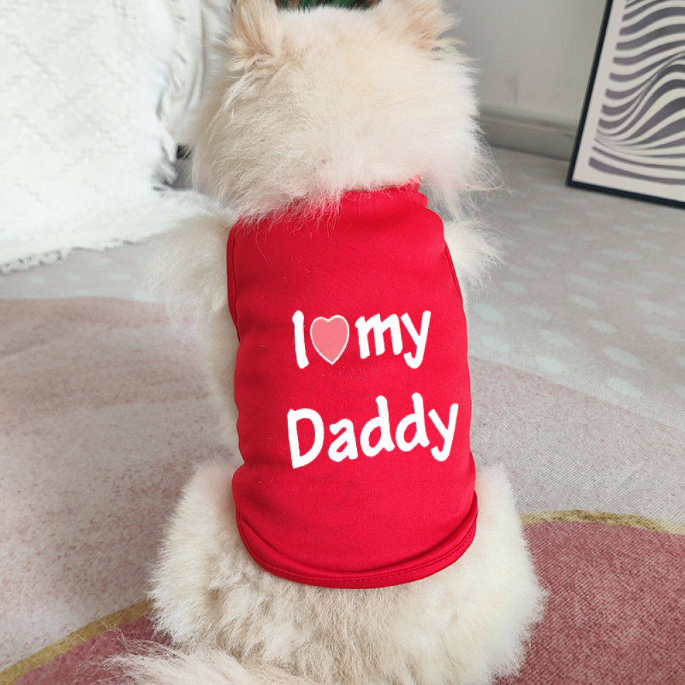 ✨ Hàng Mới Về ✨ Quần Áo Thú Cưng S-2XL Nhiều Màu Tình Yêu Mẹ Và Bố In Hình Tank Top Hoàn Hảo Cho Chó Mèo Nhỏ Và Vừa