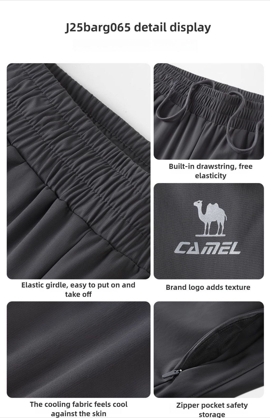 Mô tả Camel CROWN băng lụa thể thao nam nữ chống nắng quần khô nhanh thoáng khí chạy bộ quần thường ngày - 8