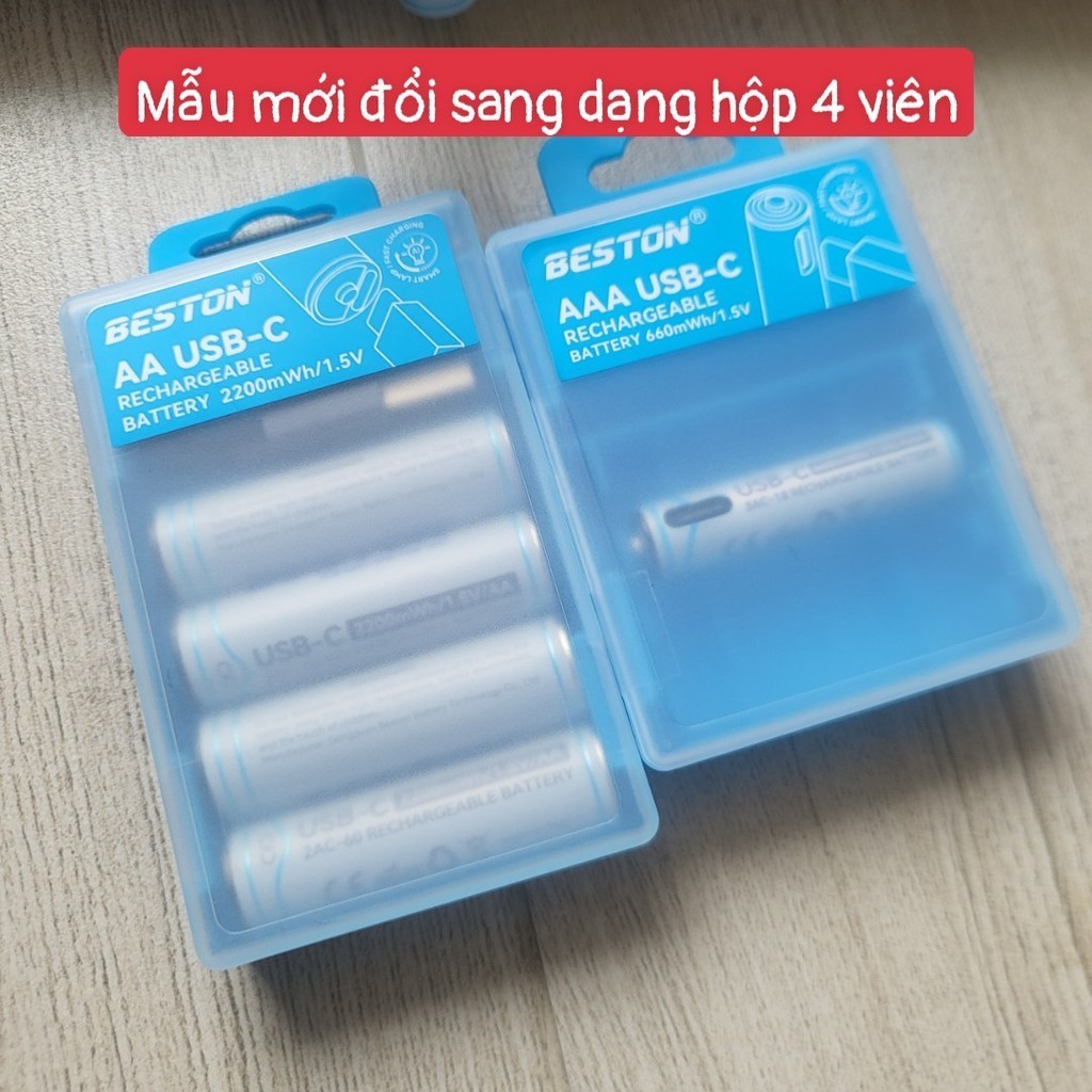 Pin sạc AA AAA chuẩn 1.5V Beston sạc trực tiếp qua cổng USB-C dùng cho ...