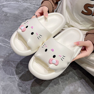 Chống Trơn Trượt Hoạt Hình Kitty Mèo Con Dễ Thương Trong Nhà EVA Nữ Dép Nhà Đế Mềm
