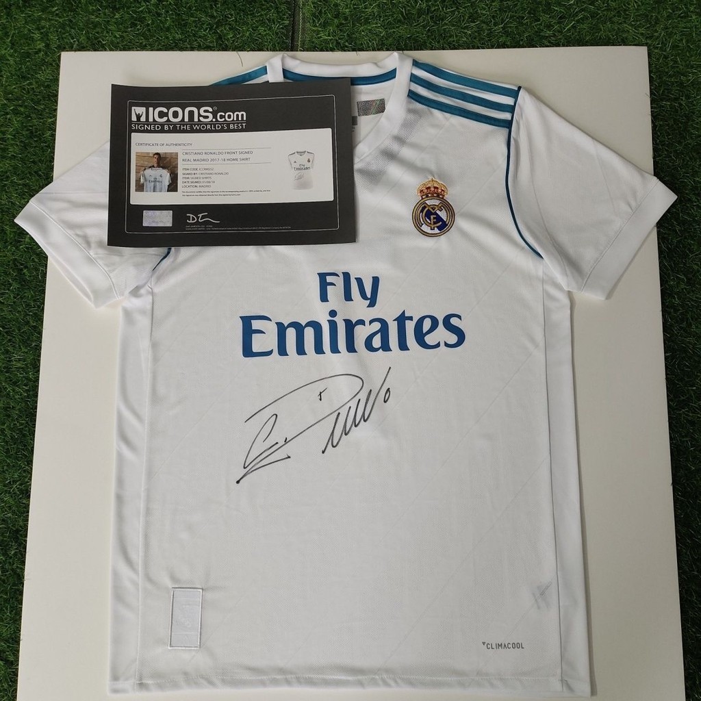 Cristiano Ronaldo Real Madrid ký áo đấu bút chữ ký kèm giấy chứng nhận ...