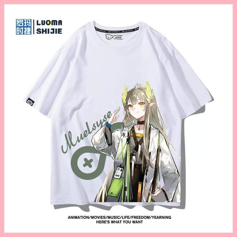 Áo thun ngắn tay Arknights Arknights Muelsyse Tomorrow 's Ark Muelsyse Dr. Trò chơi Muelsyse Hàng hóa Celia Casual ngắn tay Cotton t