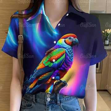 Áo Sơ Mi In Hình Nữ Quần Áo Cầu Vồng Áo In Hình Áo Sơ Mi Graffiti Áo Sơ Mi Hawaii Tay Ngắn Áo Sơ Mi Oversize Áo Sơ Mi Nữ 51