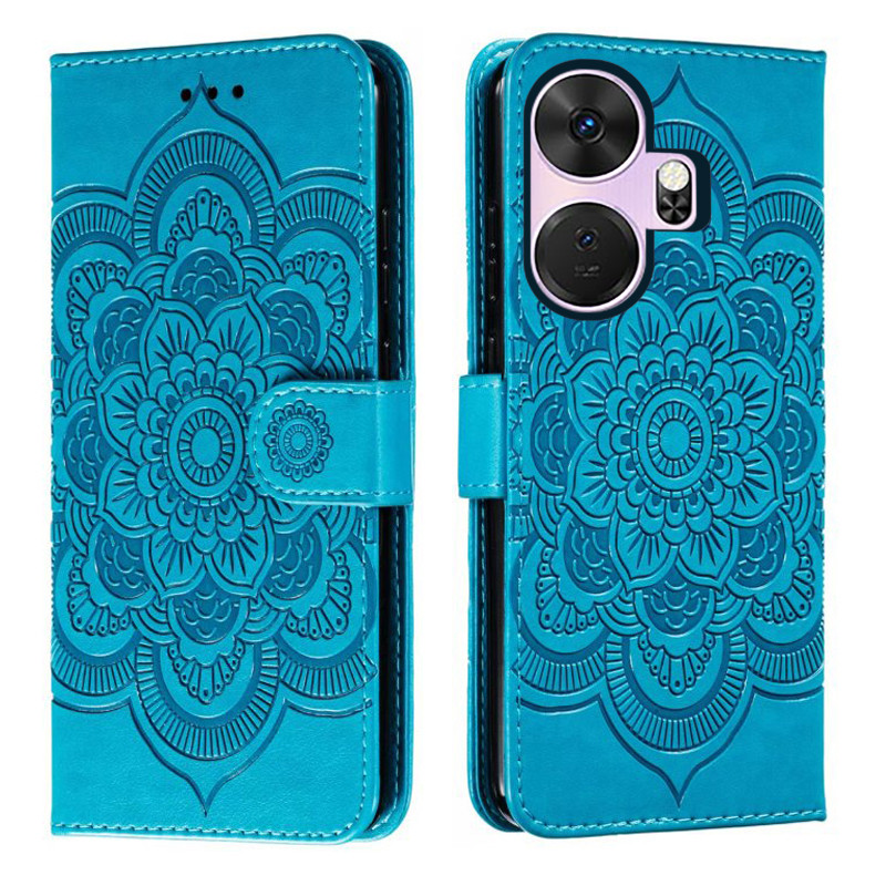 Ốp Điện Thoại Da Hoa Emboss Cho Itel P55 Plus PL63LN P55 A666L Power 55 5G 4G P661N Ví Datura Flip Book Case Cover Funda