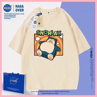Áo Tay Ngắn Snorlax Pokémon Flagship Store Mùa Hè Thường Ngày Hoạt Hình Ngắn Tay Áo Nam Pikachu Hàng Hóa