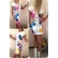 Đầm Mini Bodycon In Hoa Cổ Tròn Tay Ngắn Sữa Lụa Sang Trọng Cho Nữ