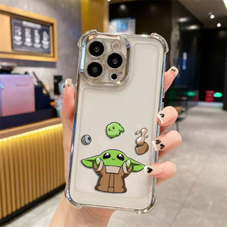 -Star Wars Baby Yoda Cover Vỏ Điện Thoại Trong Suốt Mạ Điện Cho IPHONE Apple 16E 16 15 14 PLUS 13 12 11 PRO XR XS X MAX Vỏ Silicon Điện Thoại Di Động