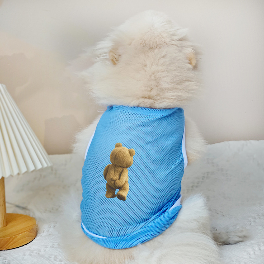 ✨ Hàng Mới Về ✨ Áo Vest chó lưới thoáng khí họa tiết gấu hoạt hình S-2XL