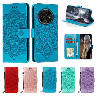 Ốp Điện Thoại Da Hoa Emboss Cho Tecno Spark 30 Pro 30C 5G 4G KL5 KL6 KL7 KL8 Pova 6 Neo 5G Datura Ví Flip Book Case Cover Funda