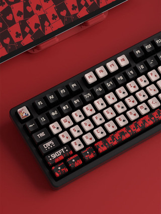 Secret Agent JOKER Poker Bốn Mặt Mờ Keycap PBT Chất Liệu Năm Mặt Thăng Hoa Trong Suốt Hai Da Bàn Phím Sữa Keycap