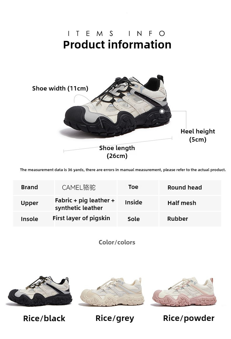 Mô tả Camel CROWN Giày thường ngày dành cho nữ Giày đi bộ ngoài trời Giày bố dễ thương xấu xí - 10