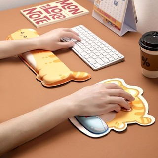 Bộ đệm cổ tay mèo màu cam Bộ đệm chuột + Bộ bàn phím