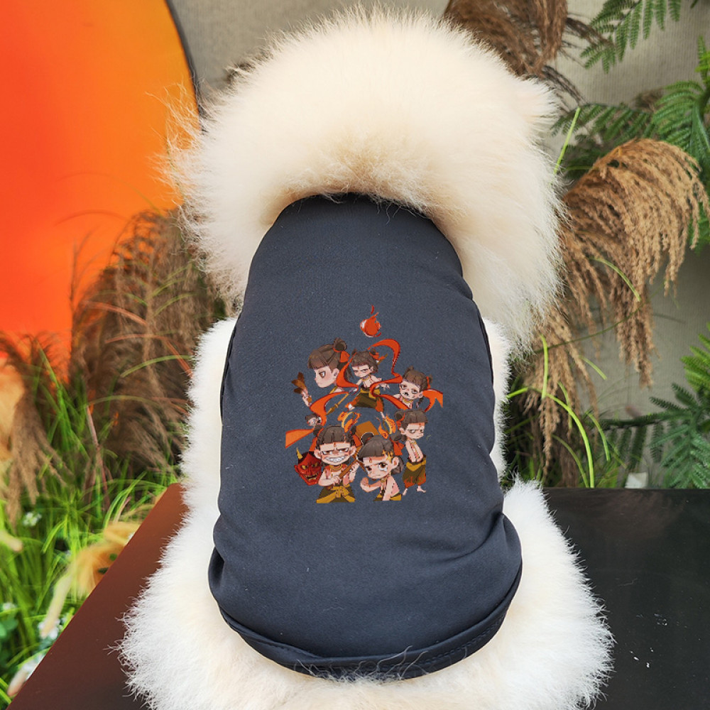 ✨ Hàng Mới Về ✨ Áo vest chó S-2XL có quần áo thú cưng in hình Nezha phong cách Trung Quốc