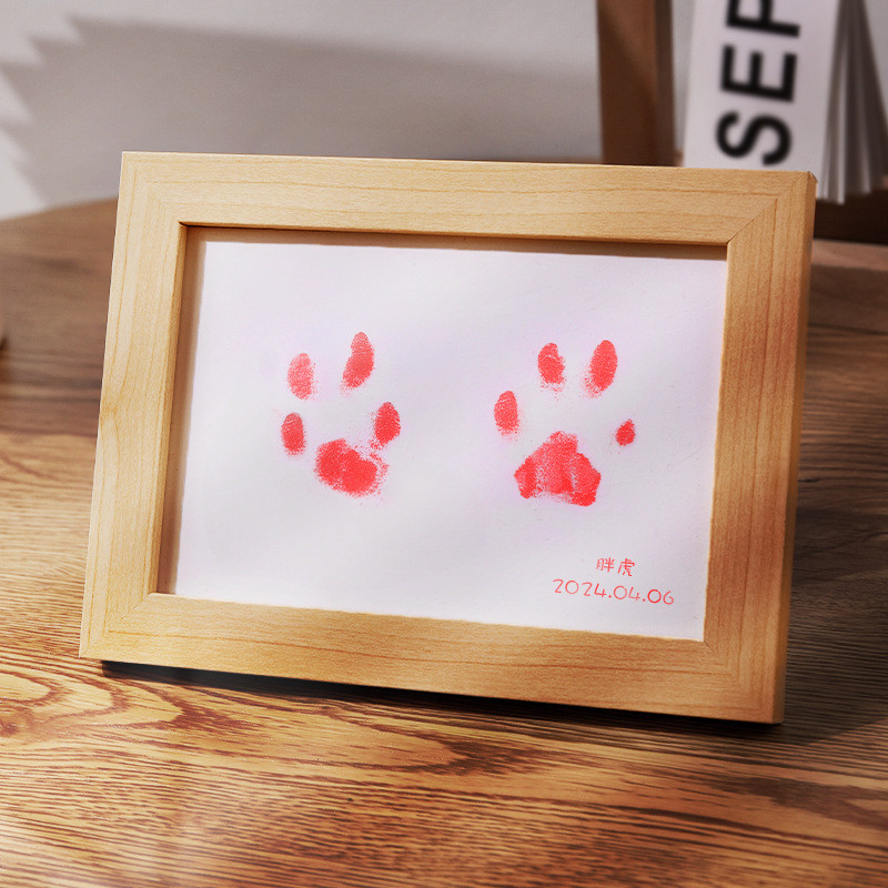 Dấu Chân Thú Cưng Mèo Tay Và Dấu Chân Tưởng Niệm Chó Paw In Hình Tưởng Niệm Khung Ảnh Mèo Paw In Bùn Quà Tặng Washless Mực In