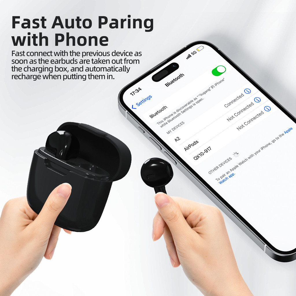 Ảnh GOOJODOQ Tai nghe không dây GOOOJODEQ BT5.3 Tự động ghép đôi Comfort Fit Âm thanh Hi-Fi Điều khiển cảm ứng Type-C Sạc pin 25mAh / 180mAh 2