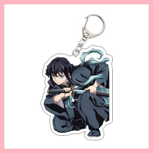 Móc Khóa Mặt Dây Chuyền Demon Slayer Tokitou Muichirou Demon Slayer Kasumizhu Tokitou Muichiro Móc Khóa Hai Mặt Acrylic Hoạt Hình Dễ Thương Gửi Bạn Bè Schoolbag Mặt Dây Chuyền