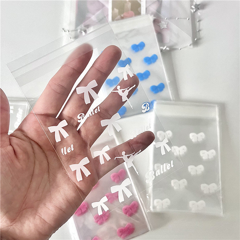Linxx 50 Chiếc Ba Lê Nơ Niêm Phong Túi Trong Suốt Thẻ Tay Photocard Lomo Thẻ Đóng Gói Túi Bảo Vệ Thẻ
