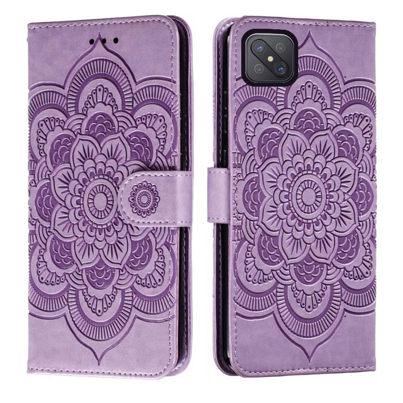 Ốp Điện Thoại Da Hoa Emboss Cho OPPO A93 2020 4G A92S 5G Reno 4 Reno4 PRO Lite 4F 4Z F17 PRO Ví Lật Sách Bao Funda
