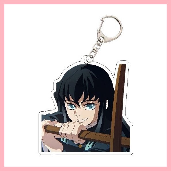 Móc Khóa Mặt Dây Chuyền Demon Slayer Tokitou Muichirou Demon Slayer Kasumizhu Tokitou Muichiro Móc Khóa Hai Mặt Acrylic Hoạt Hình Dễ Thương Gửi Bạn Bè Schoolbag Mặt Dây Chuyền
