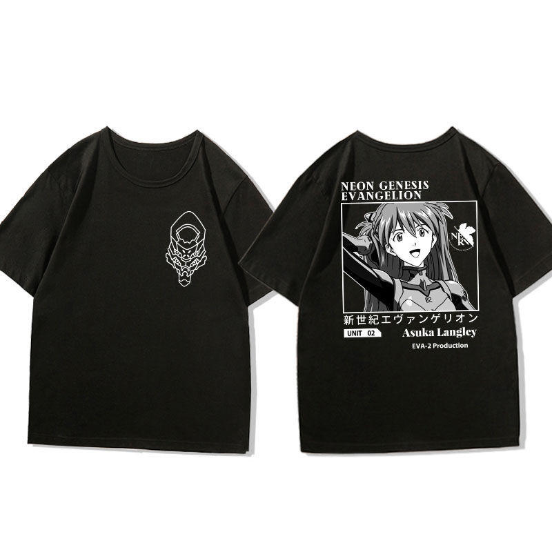 Áo thun phong cách mới Áo thun ngắn tay EVA Ayanami Rei Evangelion Áo thun ngắn tay có thương hiệu Nam Anime Hai chiều Asuka Langley Quần áo mùa hè Asuka Langley Soryu Ikari Shinji Nagisa Kaworu