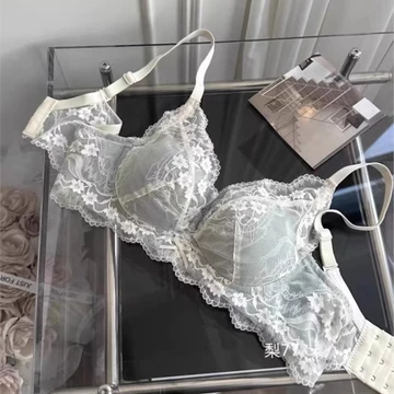 Đồ lót nữ gợi cảm, đồ lót liền mạch thoải mái, ngực nhỏ thu thập vẻ đẹp, đồ lót có thể điều chỉnh dành cho nữ không có vòng thép, bộ áo ngực ren thuần khiết gợi cảm
