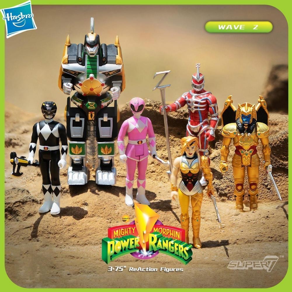 Super7 Mighty Morphin Power Rangers Reaction Wave 2 Pink/black Ranger ...