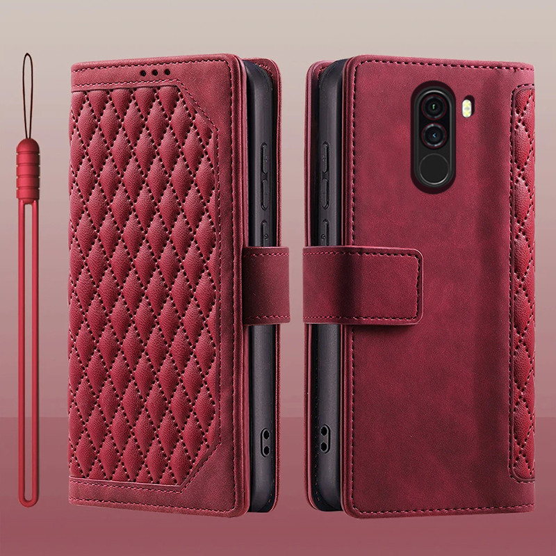 Dành Cho Xiaomi Pocophone F1 F 1 Lật Da Đựng Thẻ Sách Ví Đứng Bảo Vệ Toàn Diện Cho Điện Thoại Poco F1 Vỏ Điện Thoại
