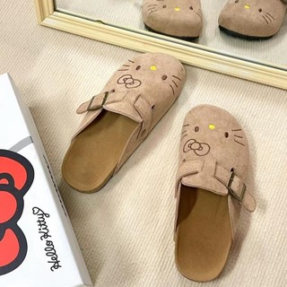 Phiên Bản Hàn Quốc Kitty Dễ Thương Đế Dày Birkenstock Giày 2025 Phong Cách Mới Slip-On Baotou Nửa Trượt