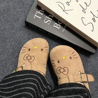 Phiên Bản Hàn Quốc Kitty Dễ Thương Đế Dày Birkenstock Giày 2025 Phong Cách Mới Slip-On Baotou Nửa Trượt