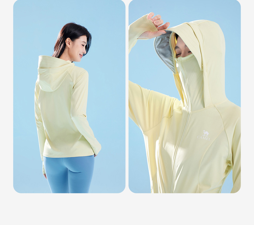 Mô tả Camel CROWN Nam Nữ Chống Nắng Quần Áo Chống Tia UV Thoáng Khí Thoáng Khí Thoáng Khí Nhanh Khô Áo Khoác Ánh Sáng - 12