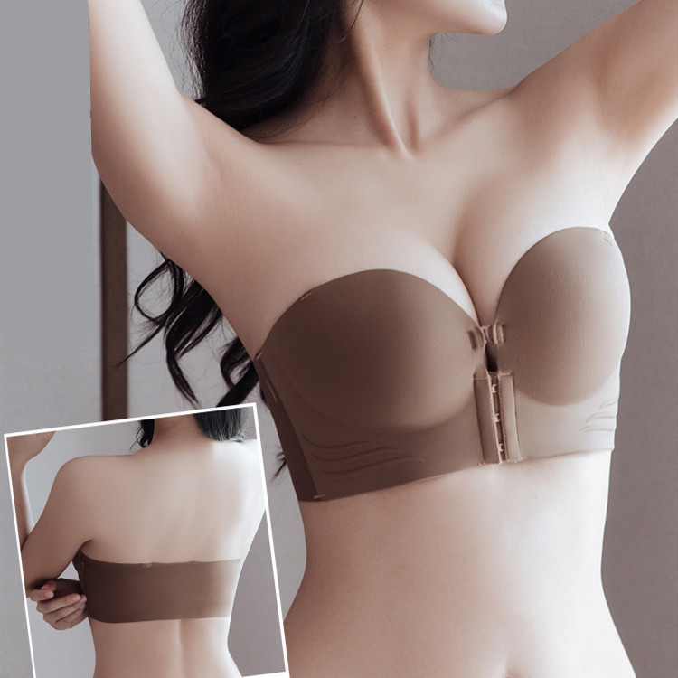 Có Thể Tháo Rời Chống Trơn Trượt Dây Gợi Cảm Cô Gái Áo Ngực Dày Bọt Biển Đẩy Lên Quần Lót Lưng Vô Hình Nữ Mềm Mại Không Dây Áo Bralette Nữ