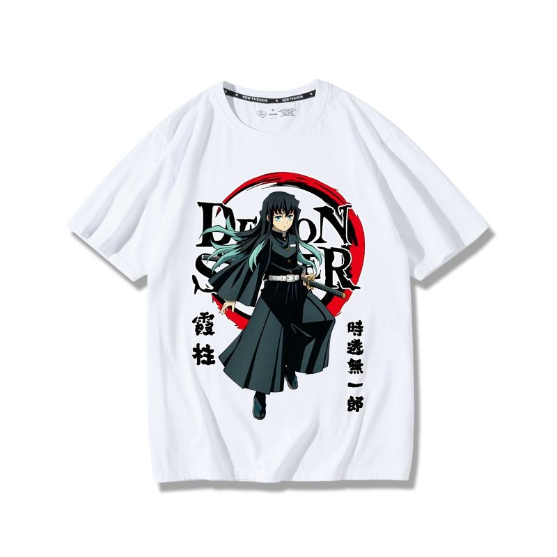 Phong Cách Mới Áo Thun Tay Ngắn Demon Slayer Muichirou Demon Slayer Giả Mạo Slayer Làng Chương Kasumiichi Tokito Muichiro Chung Anime Hàng Hóa Mùa Hè Rời