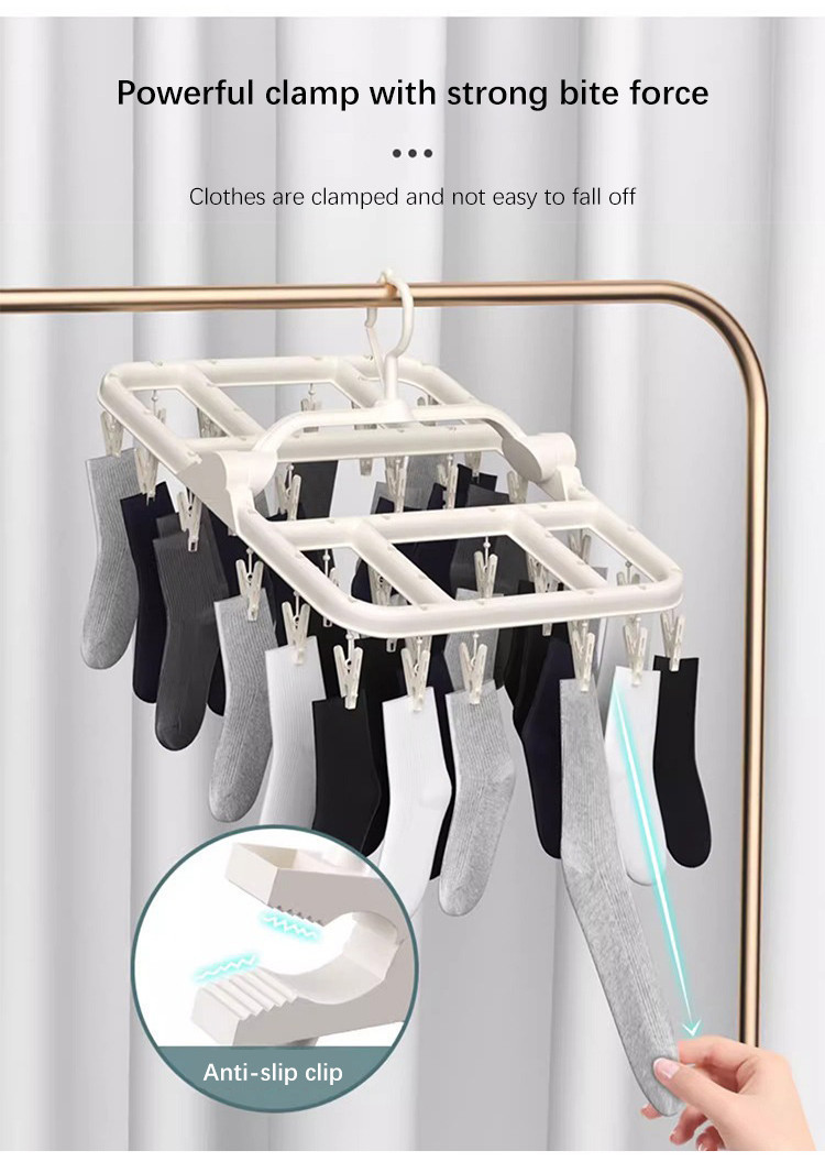 Mô tả Jujiajia Hộ Gia Đình Đa Năng Móc Treo Quần Áo Kích Thước Lớn Tăng Tốc Sấy Quần Áo Kẹp Mạnh Không Dễ Rơi giá treo quần áo cây treo quần áo - 5