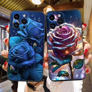 Ốp điện thoại hình hoa hồng đỏ tím cho iphone Apple 16 16E 15 14 13 12 11 Pro X XS Max XR 8 7 Plus Vỏ silicon mềm Funda Điện thoại di động