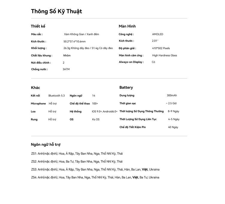 Mô tả Đồng hồ thông minh Kieslect KS 2 | 2.01inch | Ultra AMOLED | 300mAh | Nghe gọi trực tiếp |Hàng Chính Hãng - 5