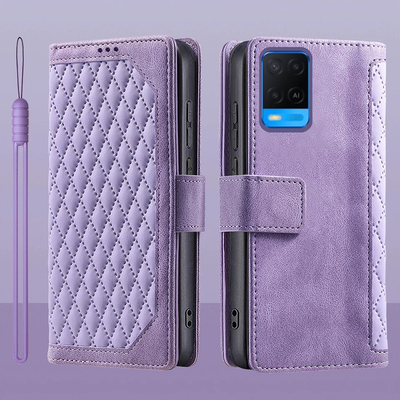 Dành Cho OPPO A55 5G Lật Da Đựng Thẻ Sách Ví Đứng Bảo Vệ Toàn Diện Cho OPPO A55 5G Vỏ Điện Thoại