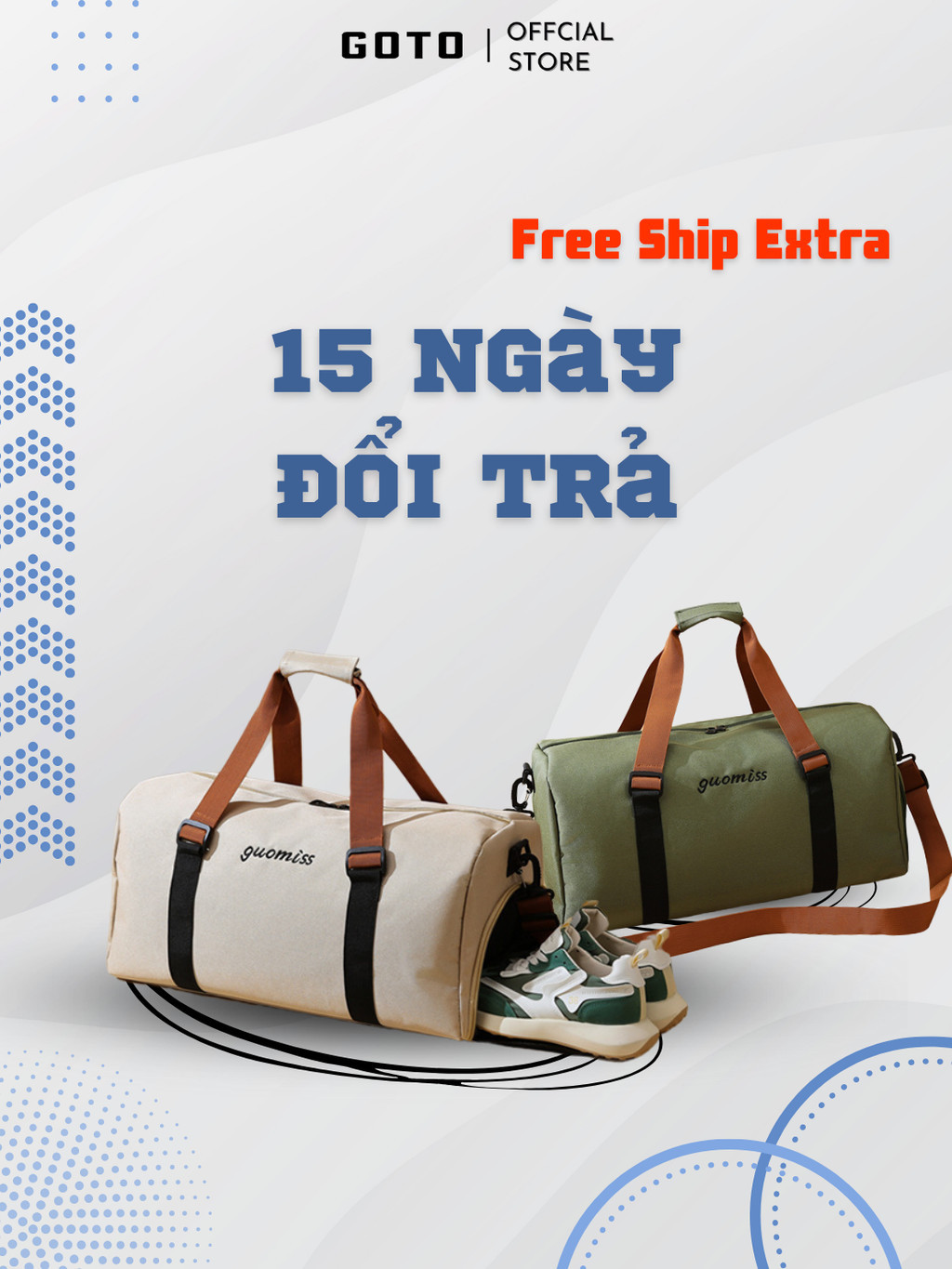 Túi xách du lịch đa năng cỡ lớn nam nữ bền bỉ có ngăn đựng giày đi tập ...