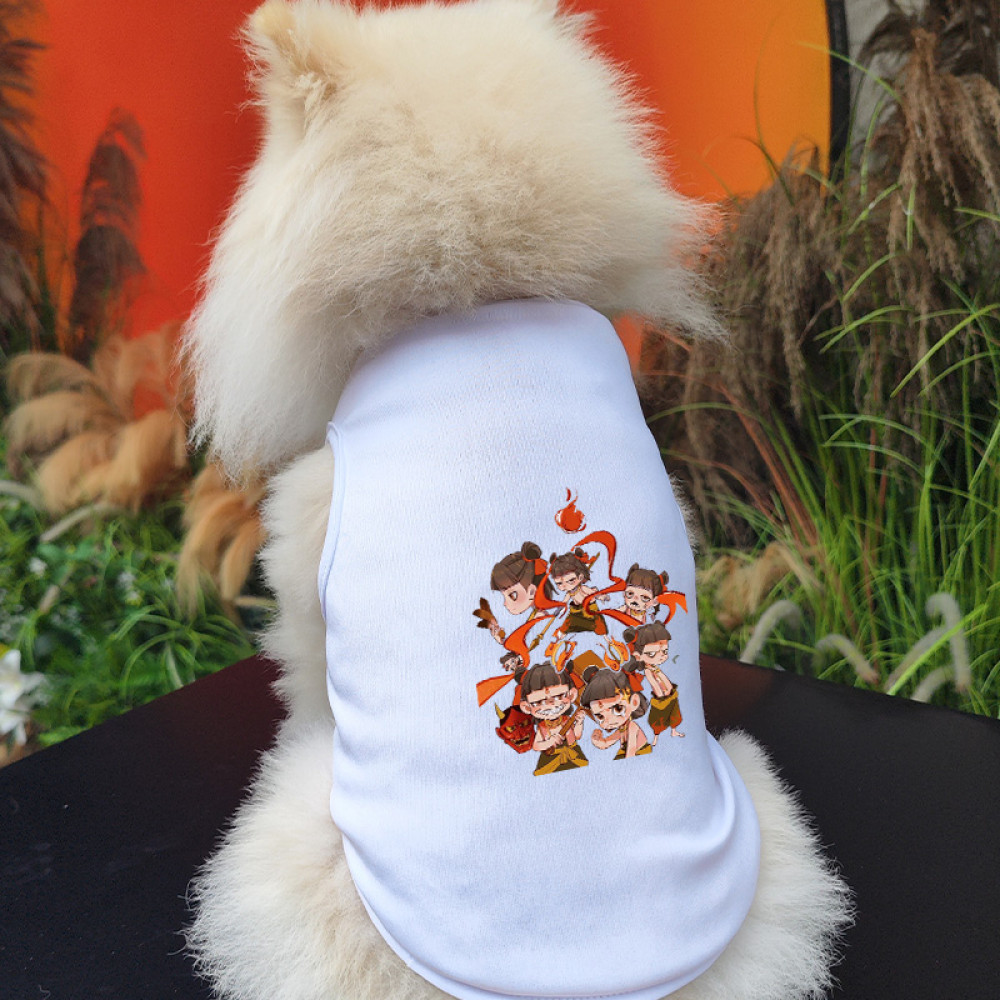 ✨ Hàng Mới Về ✨ Áo vest chó S-2XL có quần áo thú cưng in hình Nezha phong cách Trung Quốc