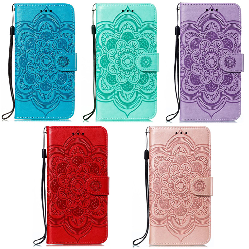 Ốp Điện Thoại Da Hoa Emboss Cho Xiaomi Redmi 13 4G 5G Poco M6 4G Poco M6 Plus 4G Datura Ví Lật Sách Bao Funda