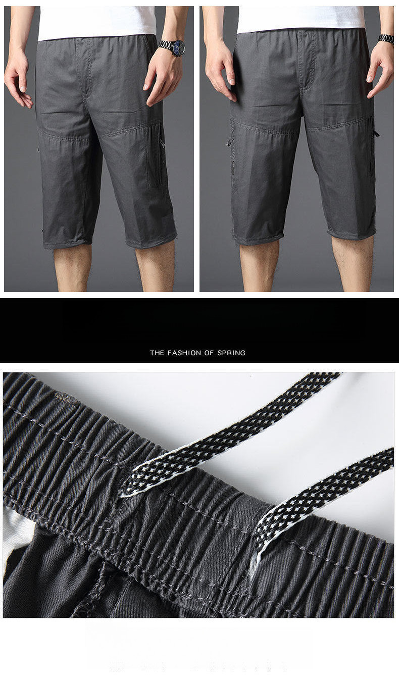 Mô tả Quần Short Nam Quần Short Rời Plus Size Bố Mặc Ngoài Mùa Hè Cotton Thường Ngày Cướp Biển Quần Short Thứ Năm L-6XL BEFOYI ZXH085 - 7