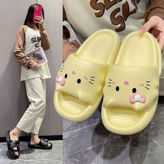 Chống Trơn Trượt Hoạt Hình Kitty Mèo Con Dễ Thương Trong Nhà EVA Nữ Dép Nhà Đế Mềm