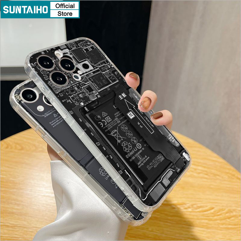 Mô tả Suntaiho Thời Trang Độc Đáo Vỏ Ngộ nghĩnh Bảng Mạch Họa Tiết Ốp lưng Cho Iphone 15 14 12 13 11 Pro Max IP 7 8 Plus Iphon X Xs XR Xs Max TPU Mềm Cao Cấp Chống Sốc Ốp Lưng - 8