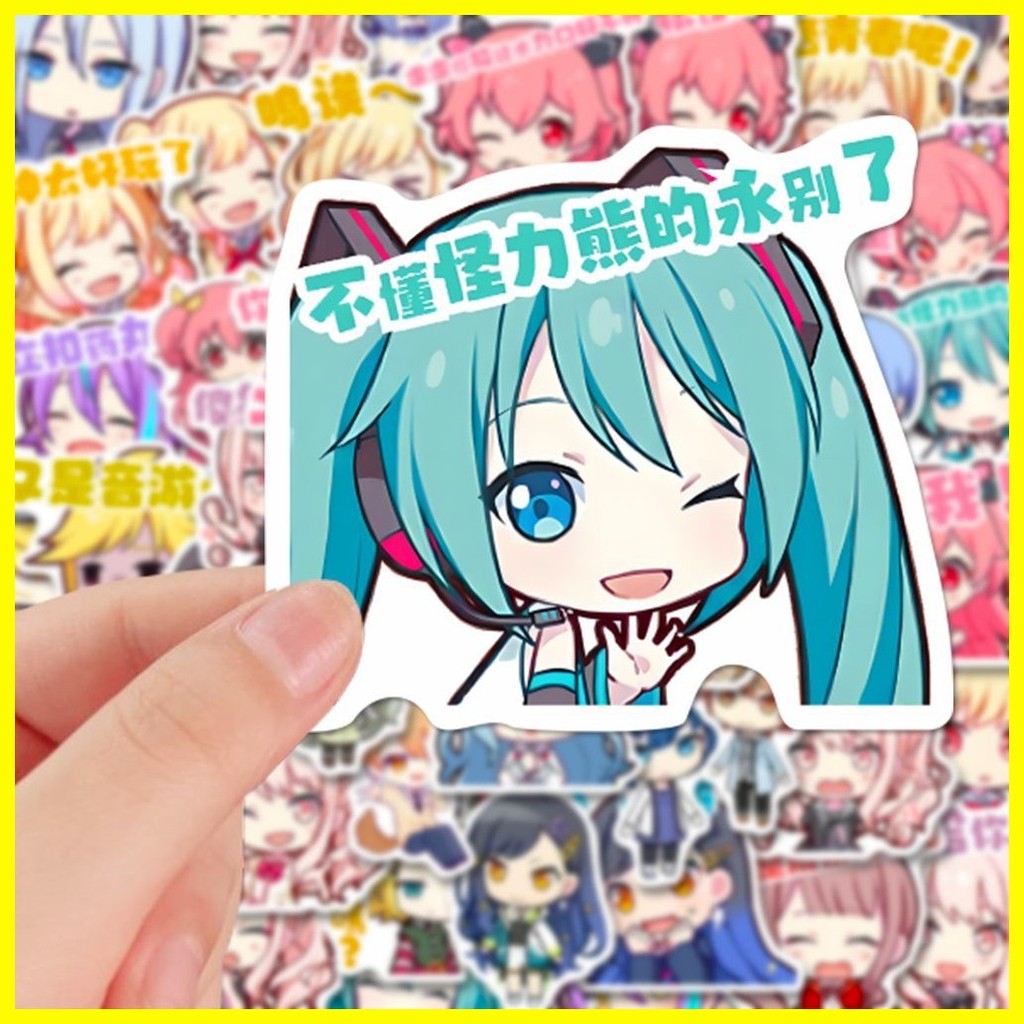 [Zoci] Sticker Project Sekai Sân khấu đầy màu sắc! Feat Hatsune Miku (72 Tờ) Phiên Bản Q Kế Hoạch Thế Giới Dán Hoạt Hình Dễ Thương Hai Chiều Cô Gái Dễ Thương Ốp Lưng Điện Thoại diy Sổ Tay Dán