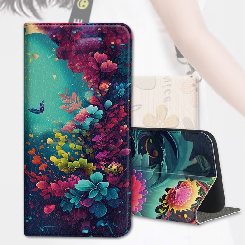 Ốp Điện Thoại Khóa Từ Tính Thích Hợp Cho OPPO Reno 3 4 Pro 4 F Lite Nhiều Màu Sắc Tranh Sơn Dầu Da Vỏ Reno 4SE