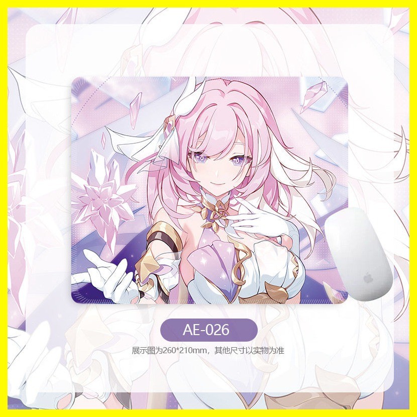 [Zoci] Miếng lót chuột Honkai Impact 3 Tấm lót chuột Elysia cỡ vừa thu gọn 3 Miếng đệm bàn ngoại vi trò chơi hai chiều Làm dày đường may