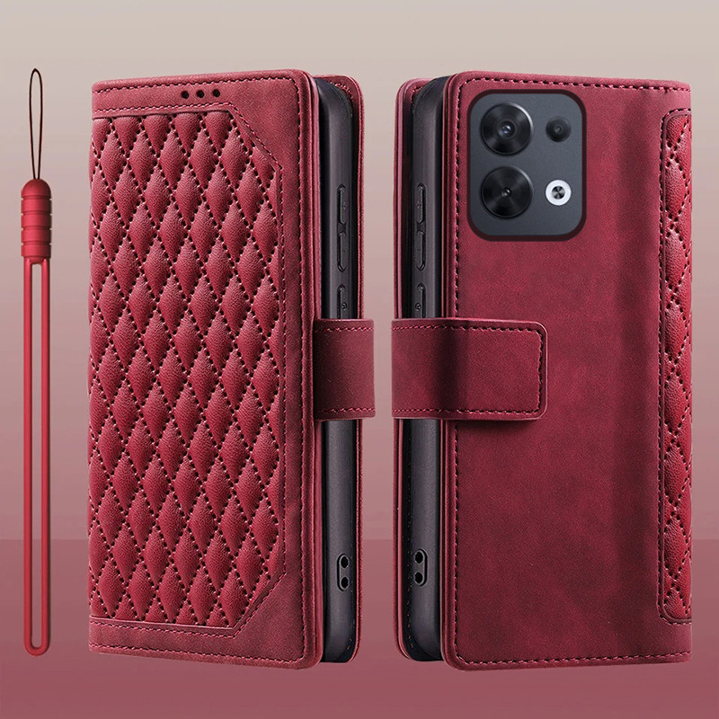 Dành Cho OPPO Reno8 Reno9 Pro 5G Lật Da Đựng Thẻ Sách Ví Đứng Bảo Vệ Toàn Diện Ốp Lưng Cho OPPO Reno 8 9 Pro 5G Vỏ Điện Thoại